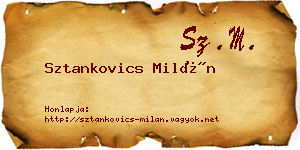 Sztankovics Milán névjegykártya