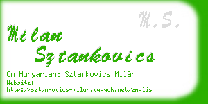 milan sztankovics business card