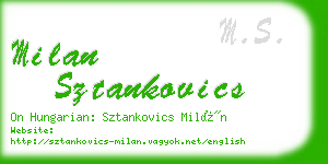 milan sztankovics business card